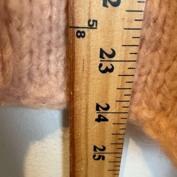 Oneon Women's Mohair Virgin Wool Handknitted Sweater Size L Pink Balloon Sleeve - Picture 10 of 13